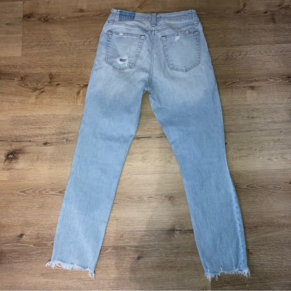 Abercrombie & Fitch Women’s Jeans Simone high rise slim Size27 Ripped Light Wash - Picture 2 of 11